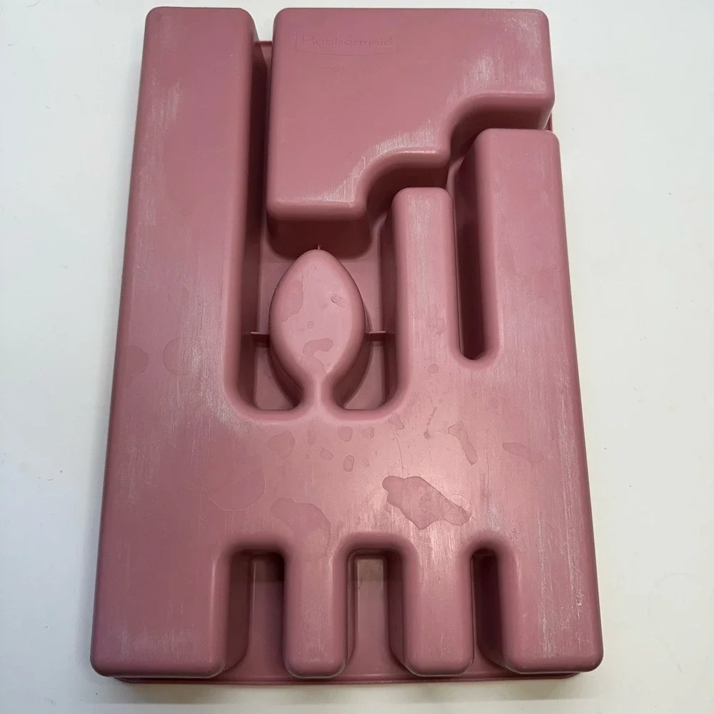 Vintage‎ Rubbermaid Pink Cutlery Tray Silverware Drawer Organizer